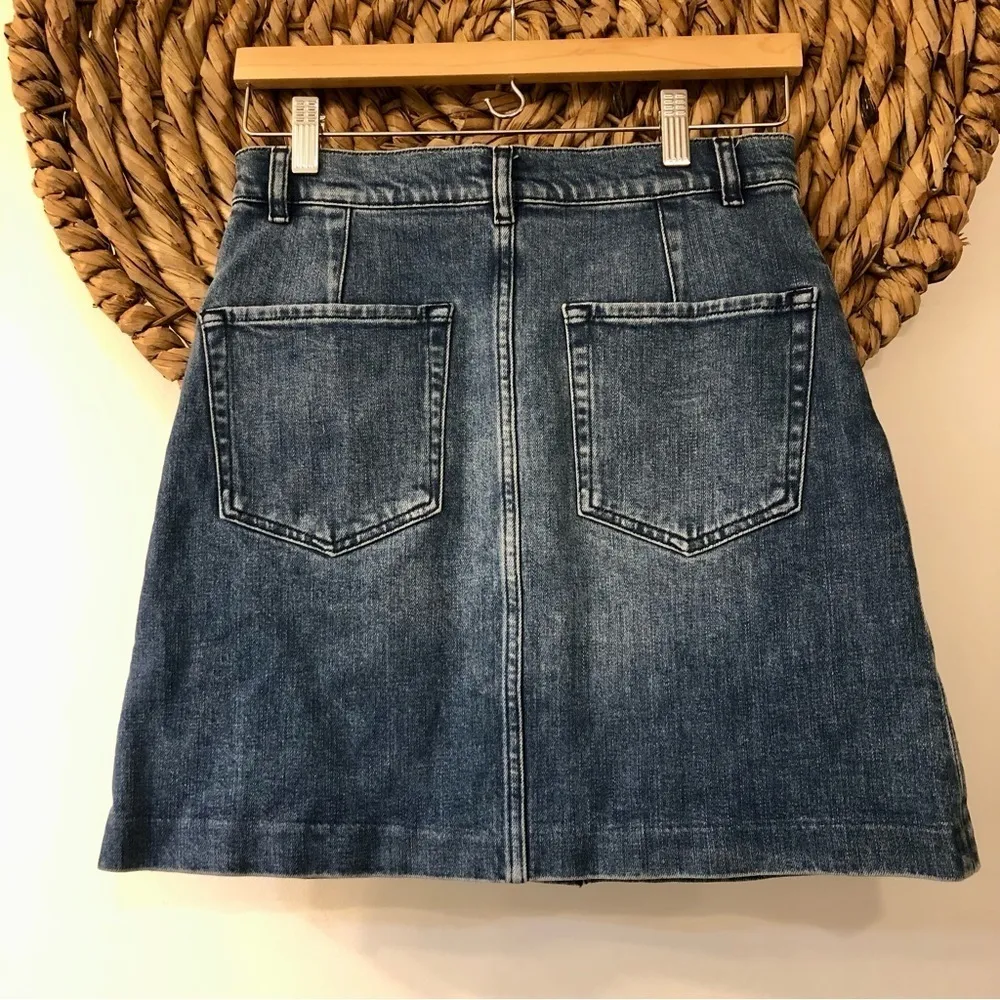 Claire Snap Front Denim Skirt - Image 9