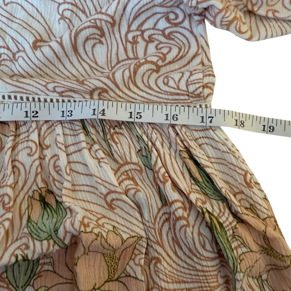 Anthropologie Akemi + Kin Women's Veria Peplum Tunic Pink Floral Size XS Boho - Image 11