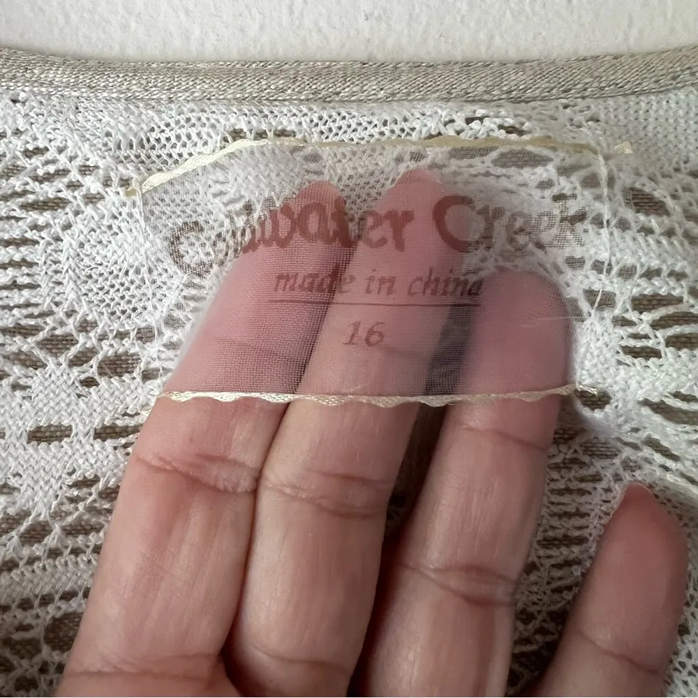 COLDWATER CREEK 100% linen tan Vest Womens SIZE 16 Lagenlook coastal cottagecore - Image 3