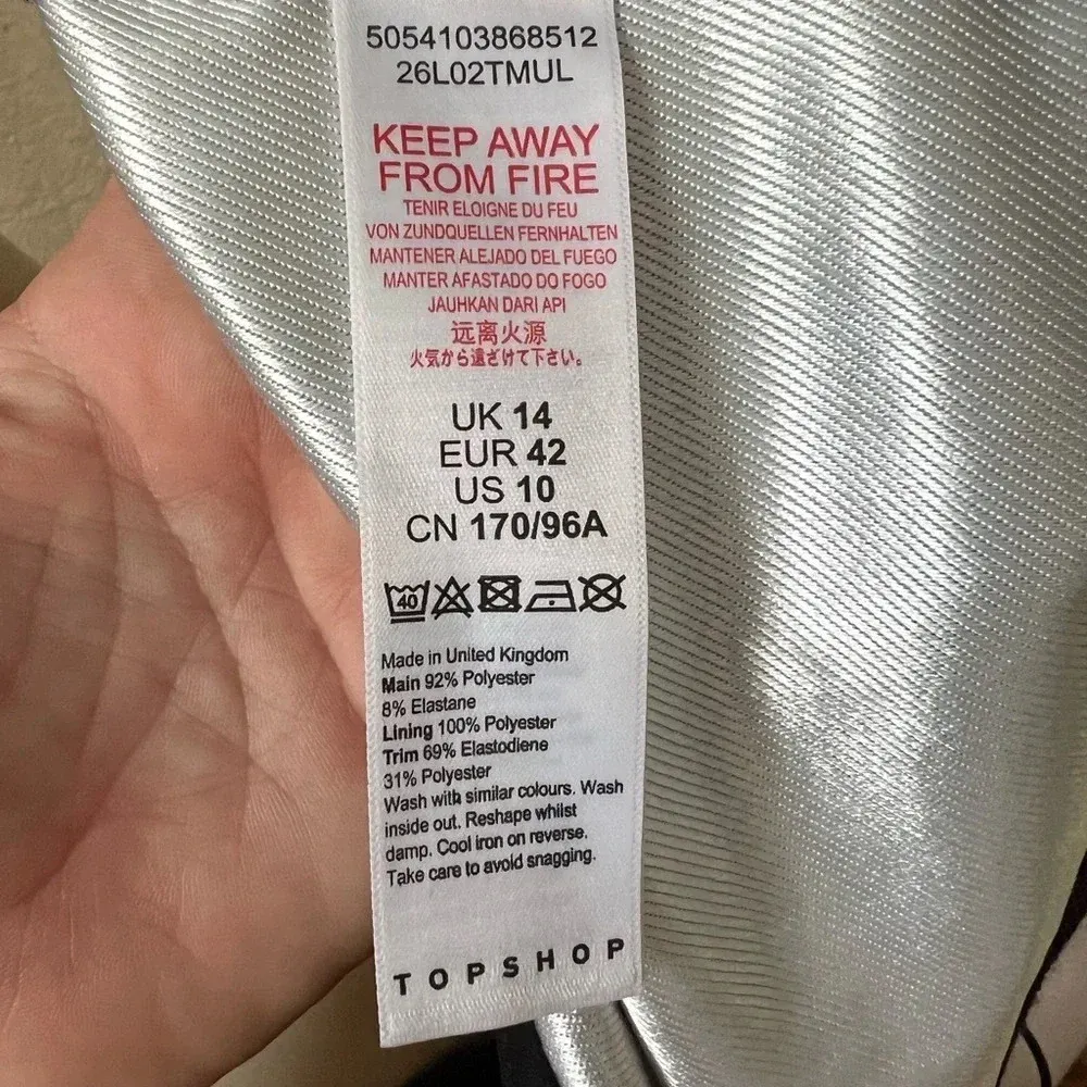 TOPSHOP Black Lavender Tie Dye Crop Top Spaghetti Strap NEW Sz 10 Petite - Image 10