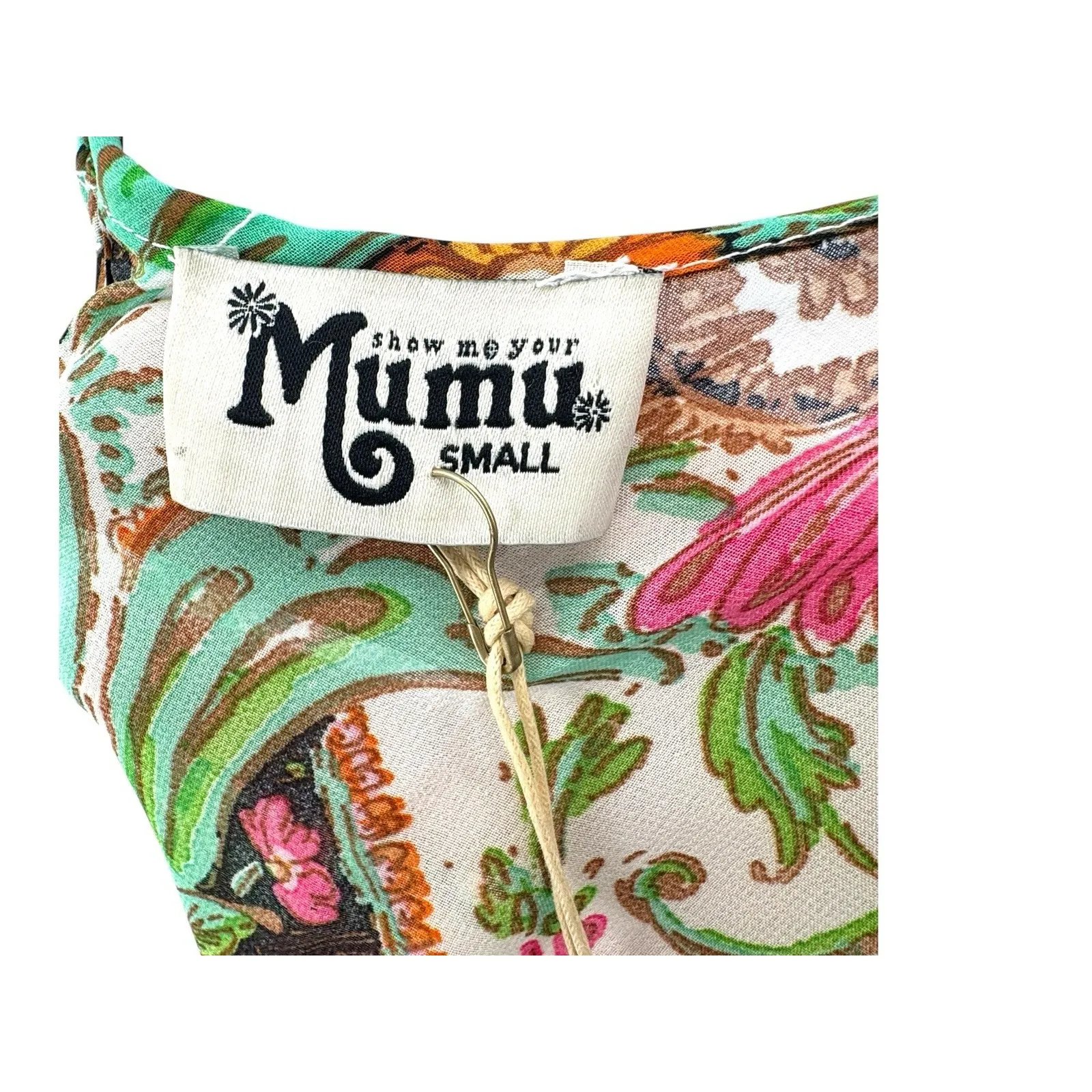 Show Me Your Mumu V-Neck Long‎ Sleeve Mini Dress Paisley Floral NWT Small - Image 5