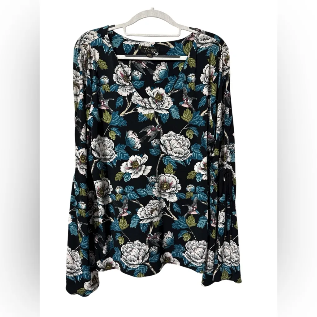 THALIA SODI Black Floral Blouse - Image 2