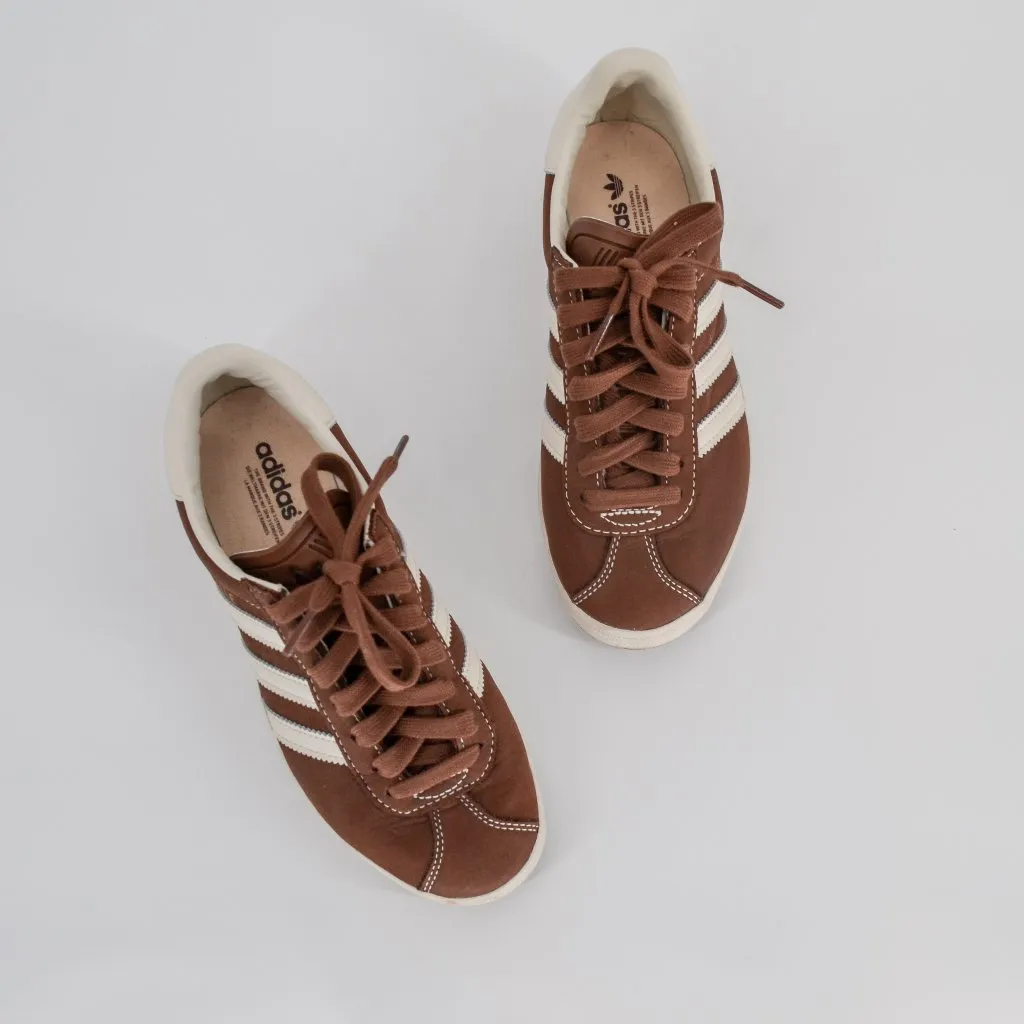 Adidas Gazelle 85 Sneakers Coffee Brown Cream White Leather Lace Up Lo Size 8 - Image 3