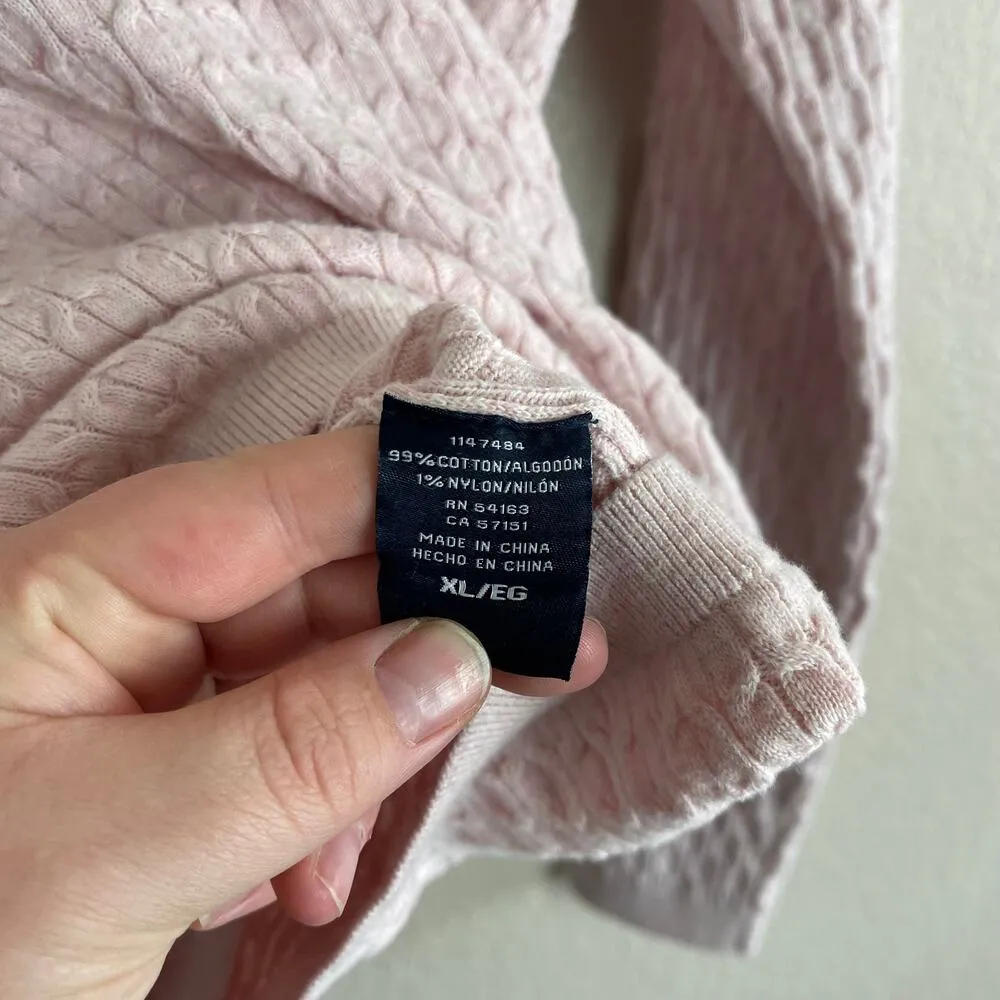 Tommy Hilfiger Pale Pink Fitted Knit Sweater Size Extra Large - Image 5