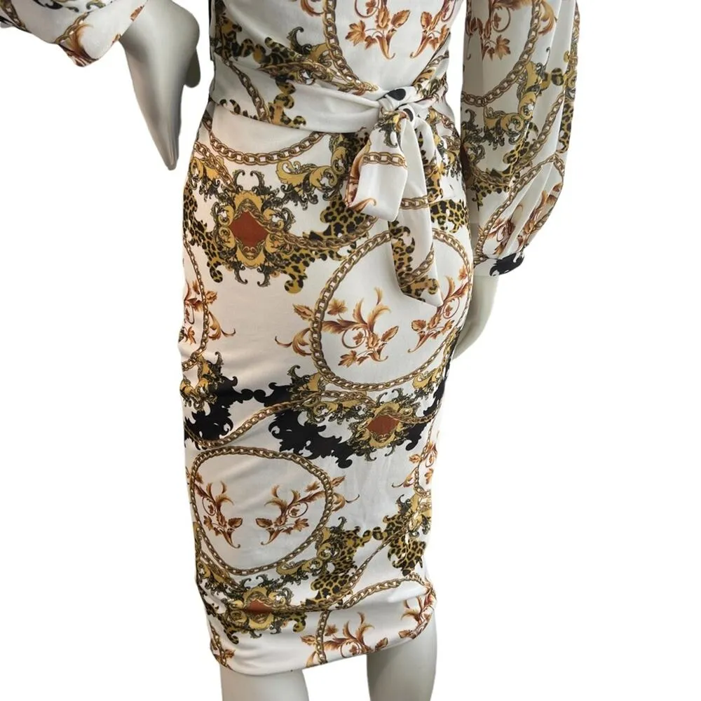 Boohoo Chain Print Midi Bodycon Dress 6 - Image 10