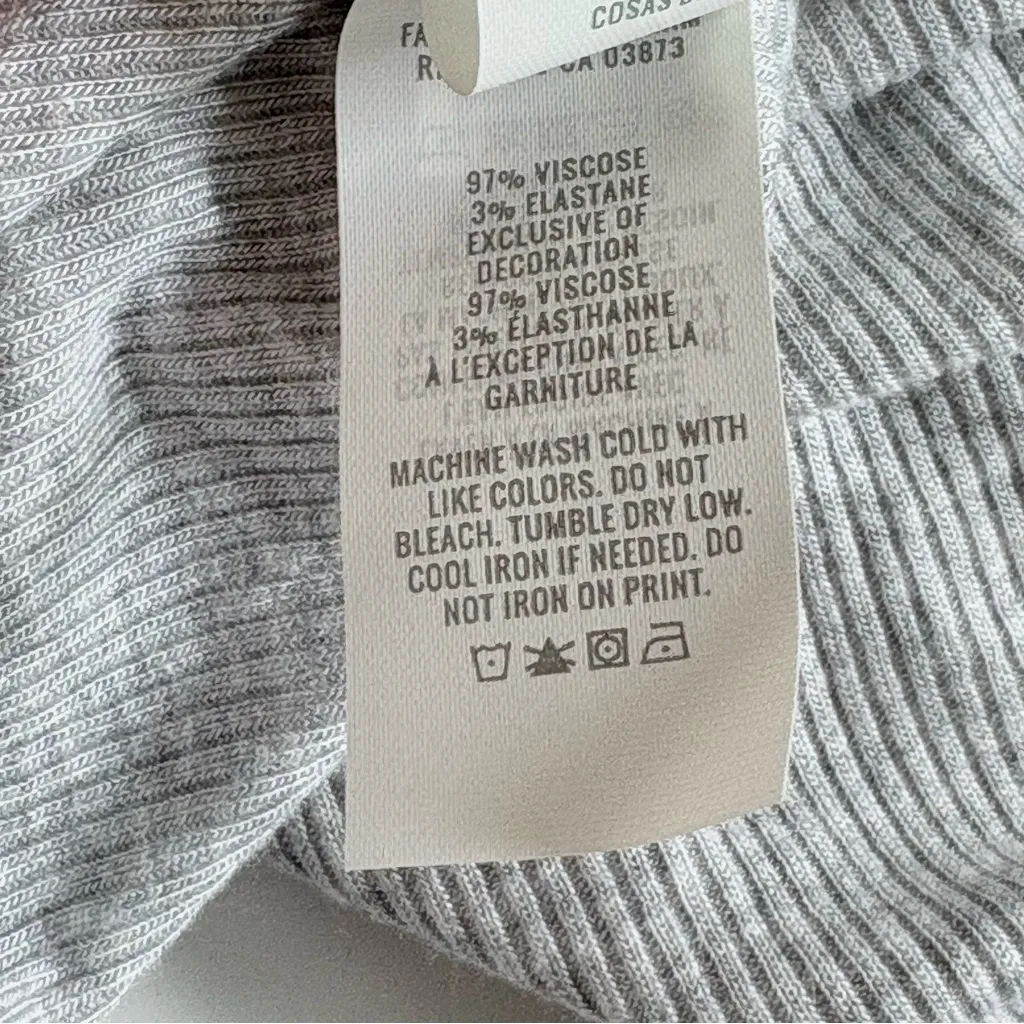 Aerie Gray Ribbed Lounge Pants Medium - Image 7