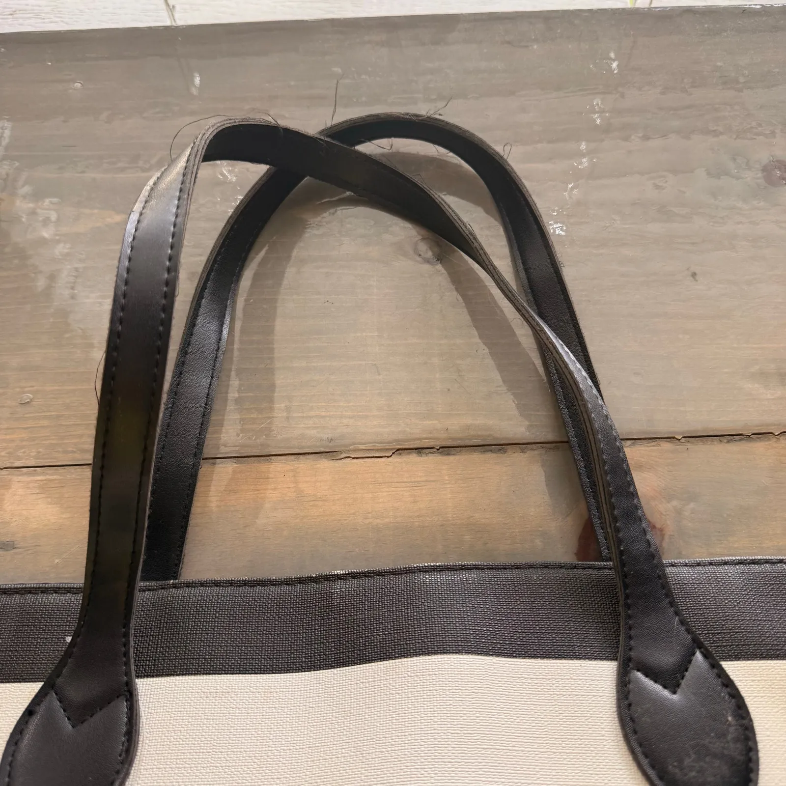 Simply Spring White Striped Large Tote - Image 2