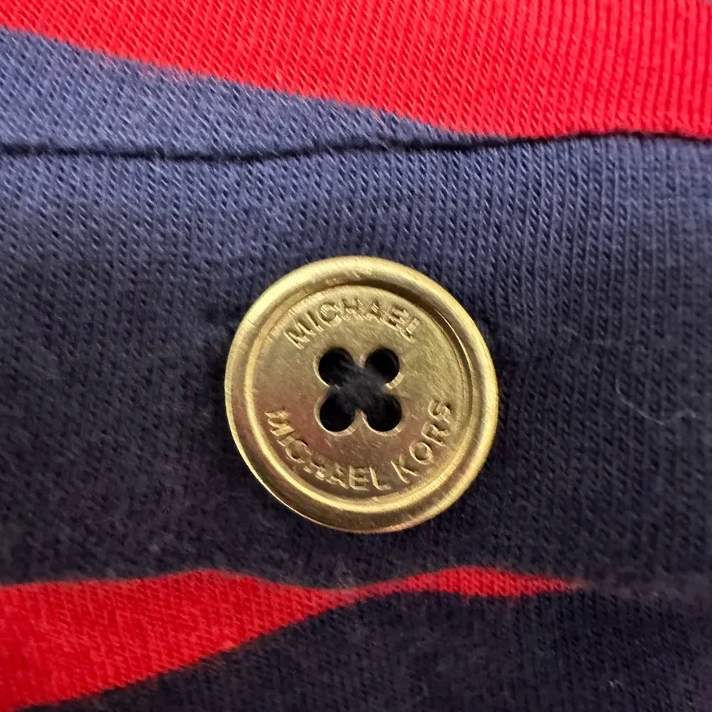 Michael Kors short sleeve red/navy striped top - Image 4