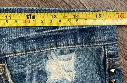 Revolt Women’s Studded Distressed Denim Skirt 5 - Image 2