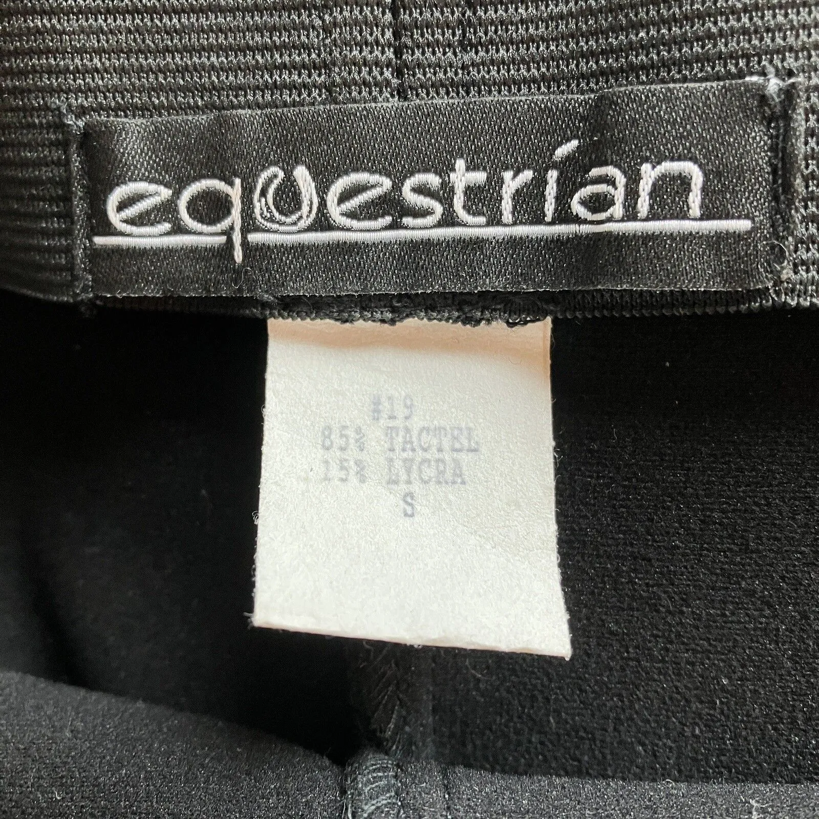 Equestrian brand Women’s Small Black Leggings Made In USA Stretchy Tactel Lycra - Image 2