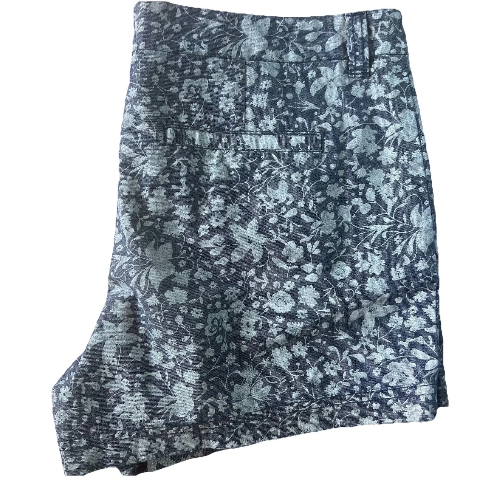 bcg Chino Floral Blue Shorts Summer Cotton Women's Size‎ 12 - Image 4