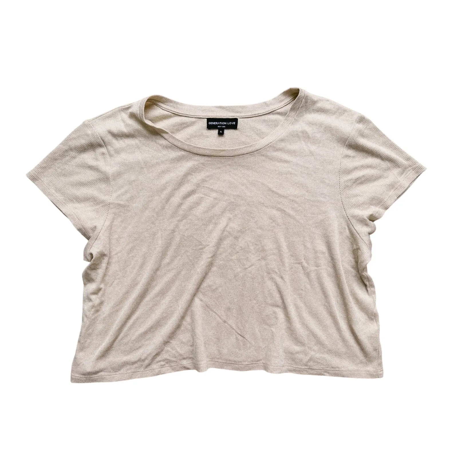 Generation Love Luxe Metallic Gold Shimmer Crop Top XL NYE Party Glam Sparkle - Image 2