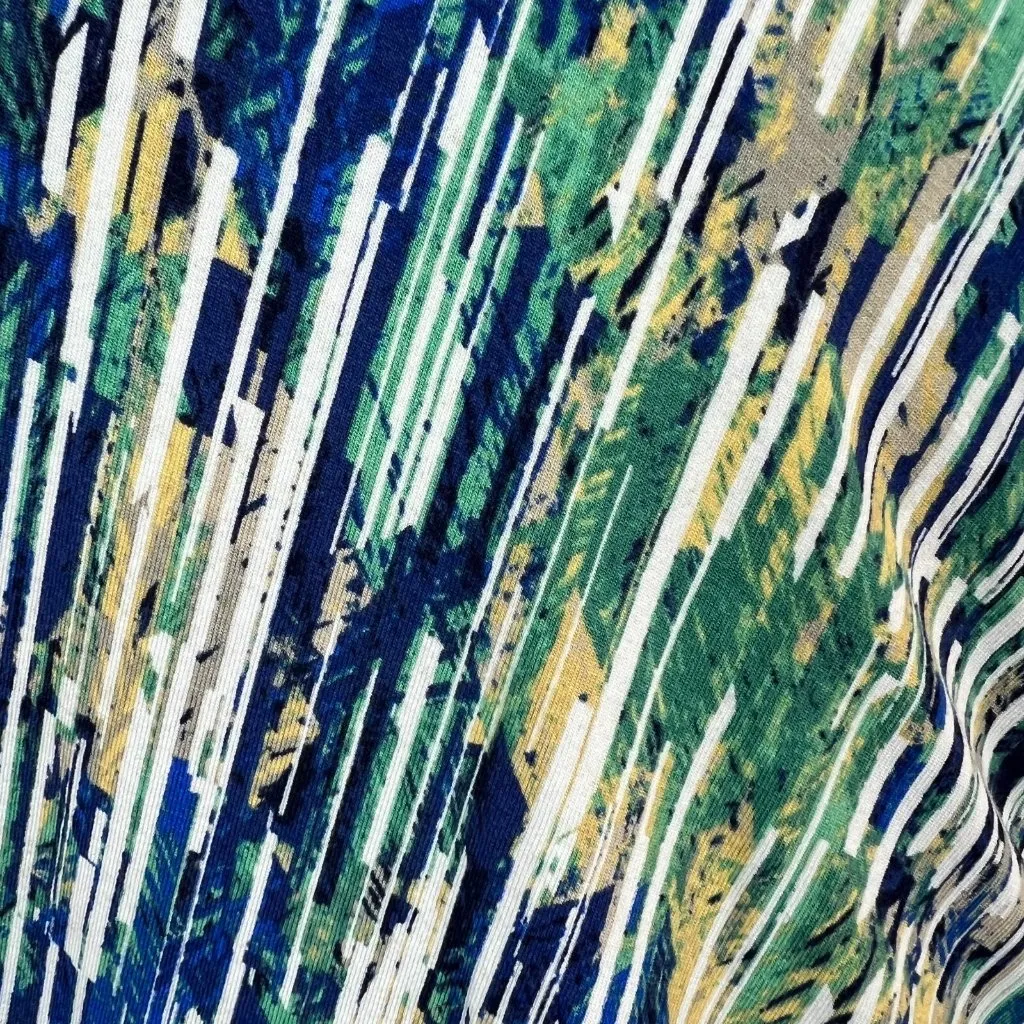 Nic+Zoe Dress‎ XL Blue Geometric Gathered Waist Twist Stretch Knit Sleeveless - Image 6