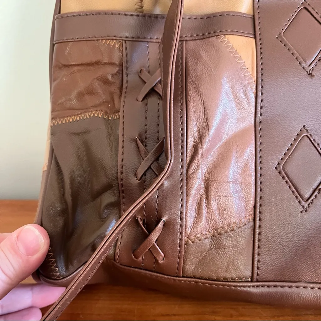 Patchwork Soft Leather Handbag Purse Shoulder Bag Coin & Wallet 3pc Set‎ - Image 5