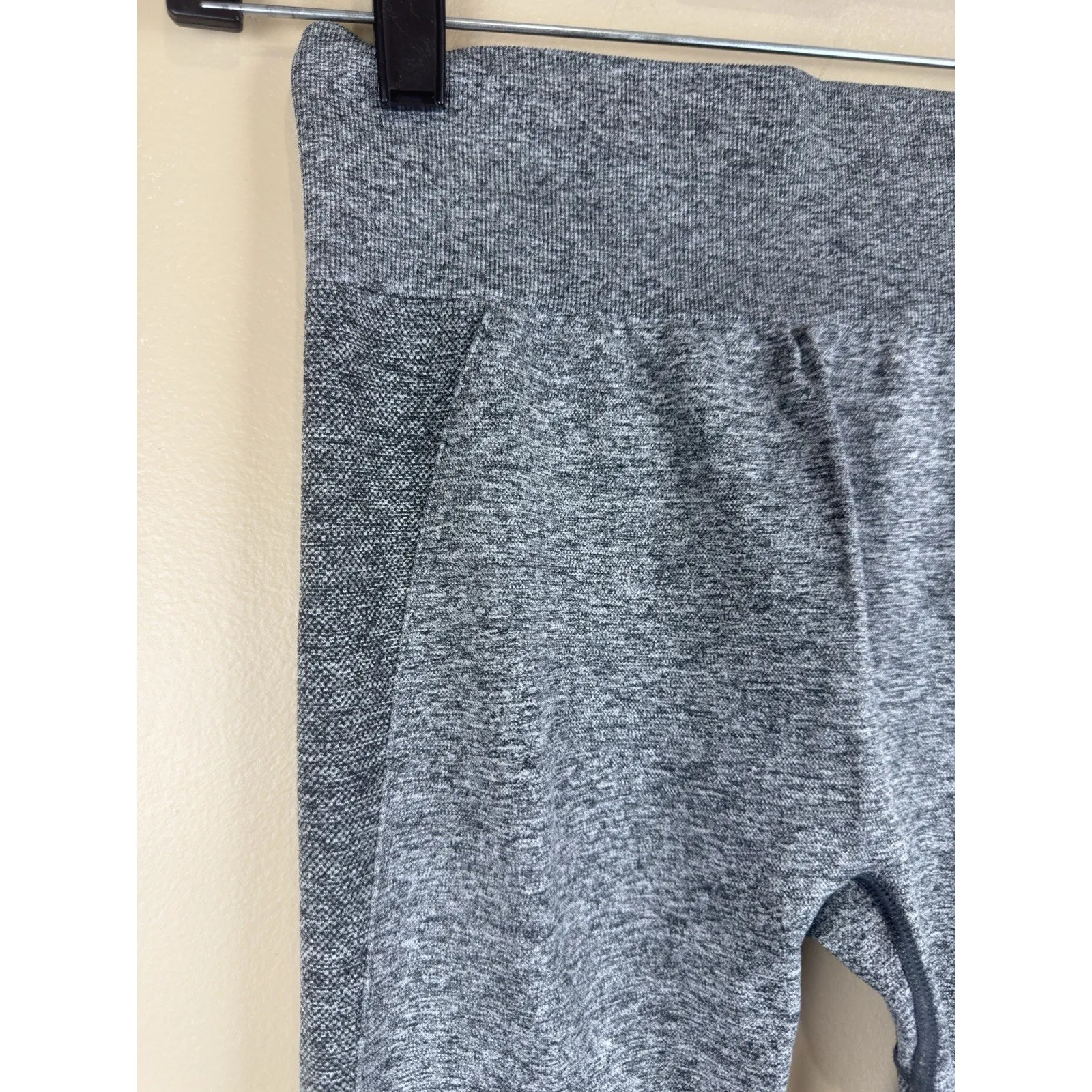 Gymshark High Rise Seamless Leggings Women’s Approx. Size S Thick Waistband Gray - Image 3