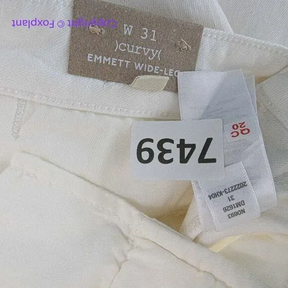 New! Madewell The Curvy Emmett Wide-Leg Jean in Tile White‎ , size 31 - Image 16