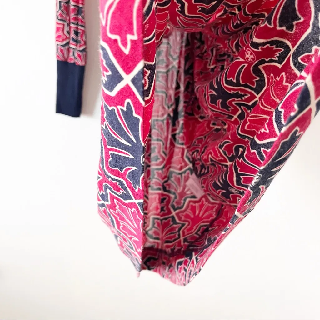 Tory Burch Truman Silk Blend Long Sleeve Dress in Magenta Navy - Image 7