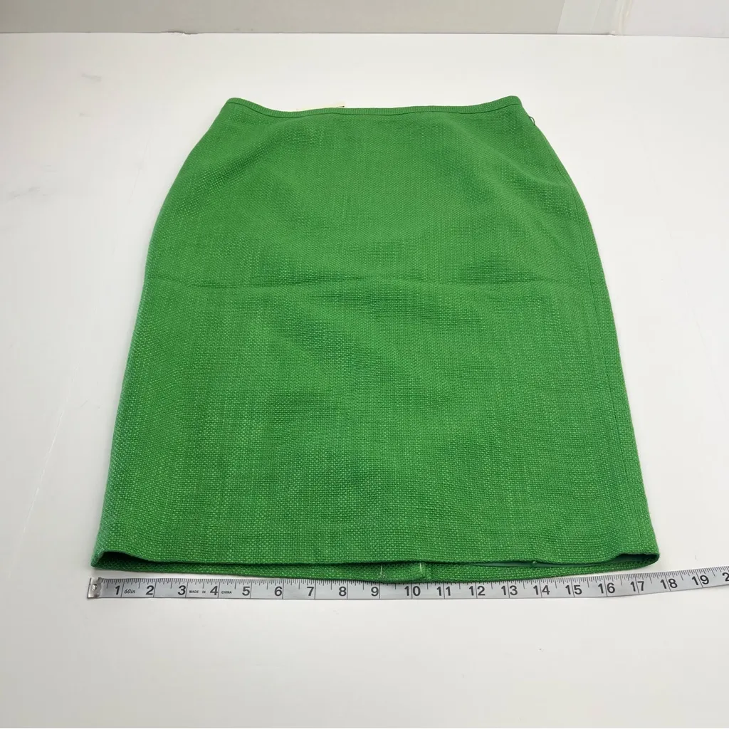 Talbots Kelly Green Midi Pencil Skirt Womens Size 6 Office‎ Work Preppy NEW - Image 6