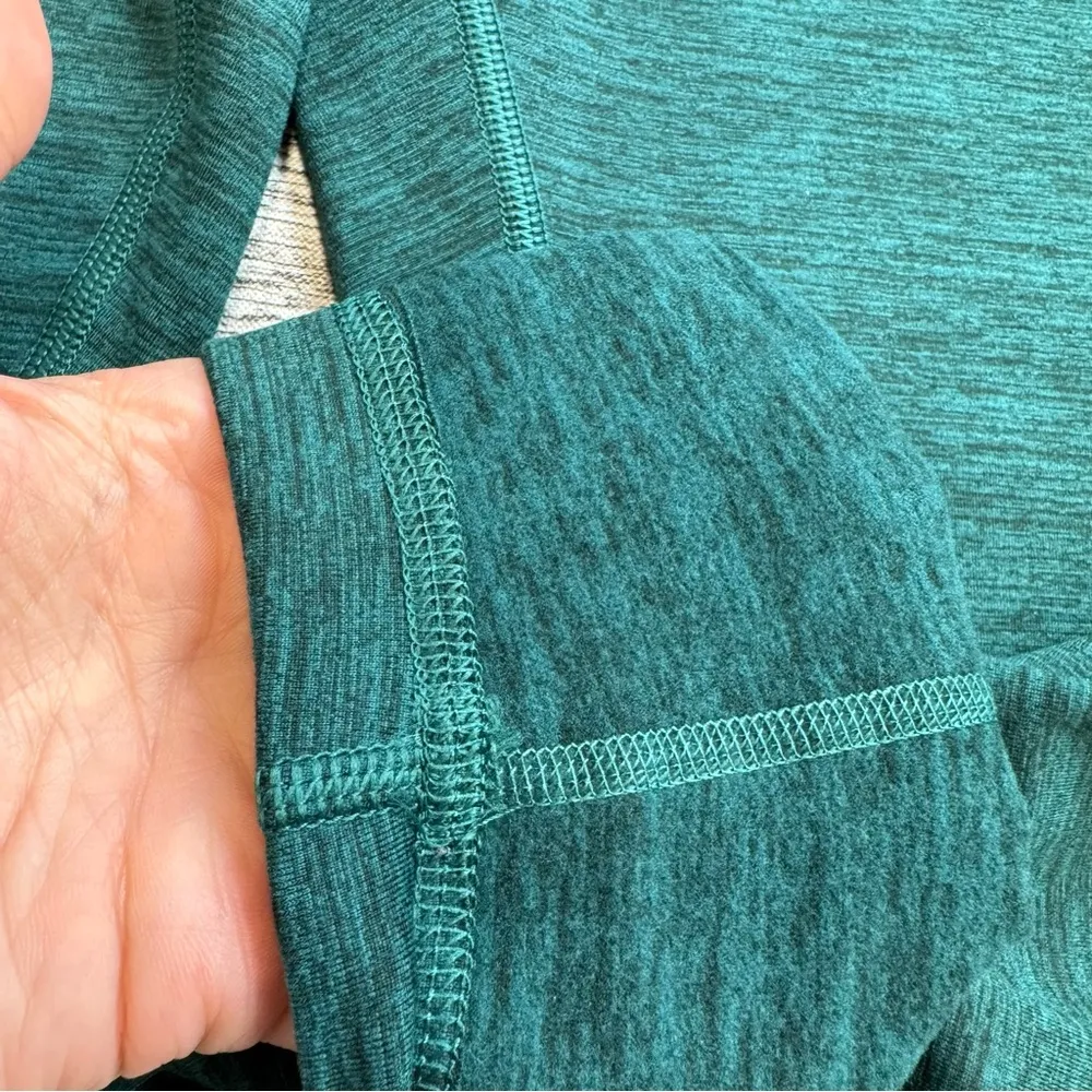 Marika Women's 27" Athletic Gym Workout Leggings Midnight Teal Dark Green Fleece - Image 4