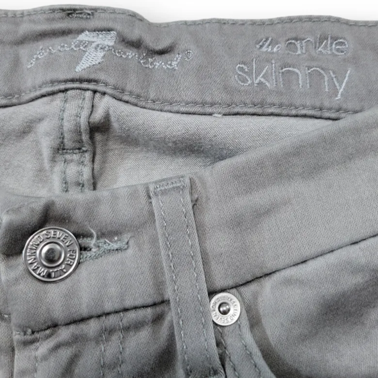7 For All Mankind Jeans Size 26 Women’s 7 For All Mankind The Ankle Skinny Jeans Women's Jeans Gray Denim Pants - Image 5