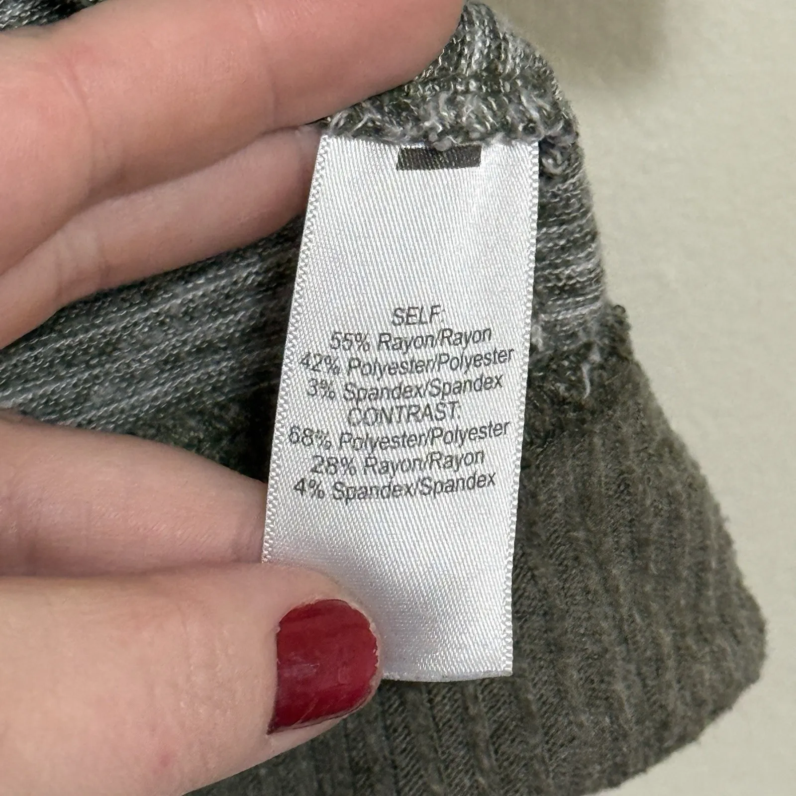 Maurices Womens Open Front Striped Cardigan Gray Sz 2 Lightweight Knit 3/4 Sleev - Image 5