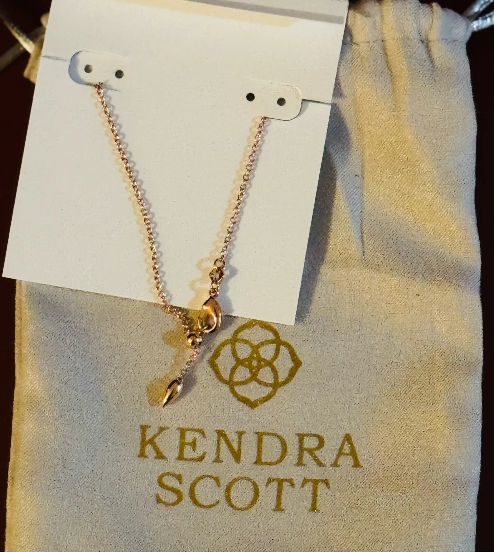 KENDRA SCOTT Light Pink Druzy Ari Heart Rose Gold Chain Bracelet NWT $75 - Image 3
