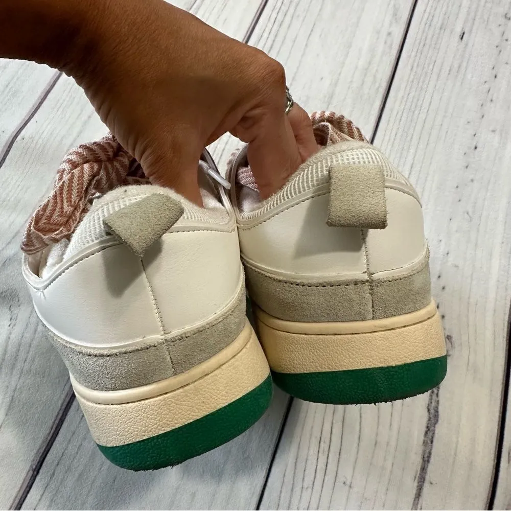 Steve Madden Roaring Platform White/Green Double-Laced Fashion Sneakers size 10 - Image 3