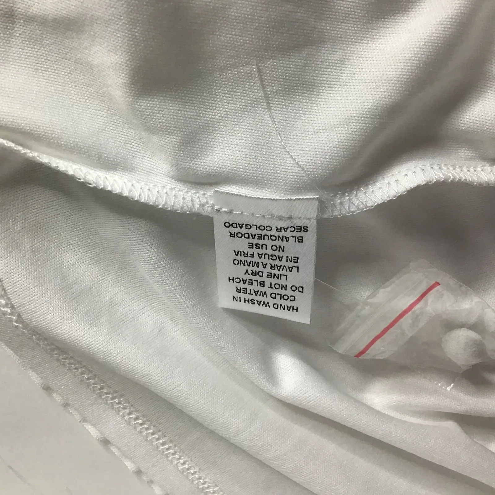 Entro White Lace Top Dress Mock Neck Short Sleeve Sheer Overlay Size M - Image 9