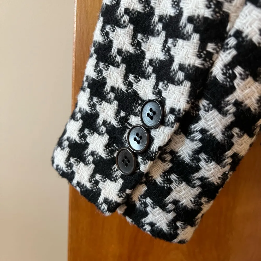 Talbots Blazer Jacket Black White Herringbone Wool Blend NWT Size 8 - Image 12