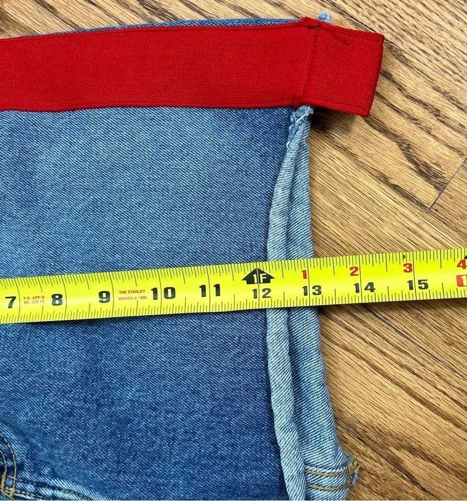 Carmar | Colin Red stripe Raw Hem Denim Mini Skirt Y2K Size 28 Blue - Image 7