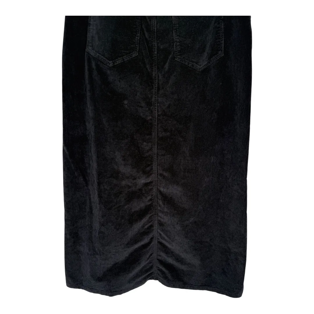 Anthropologie Pilcro Madi Front Slit Corduroy Maxi Skirt Black Sz 6 Boho Western - Image 10