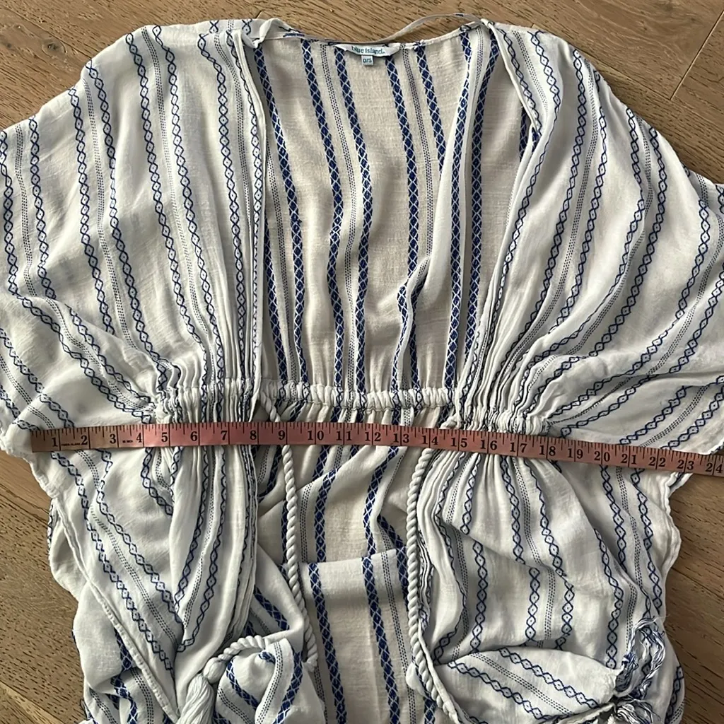 BLUE ISLAND boho striped tassel swim coverup - Image 5