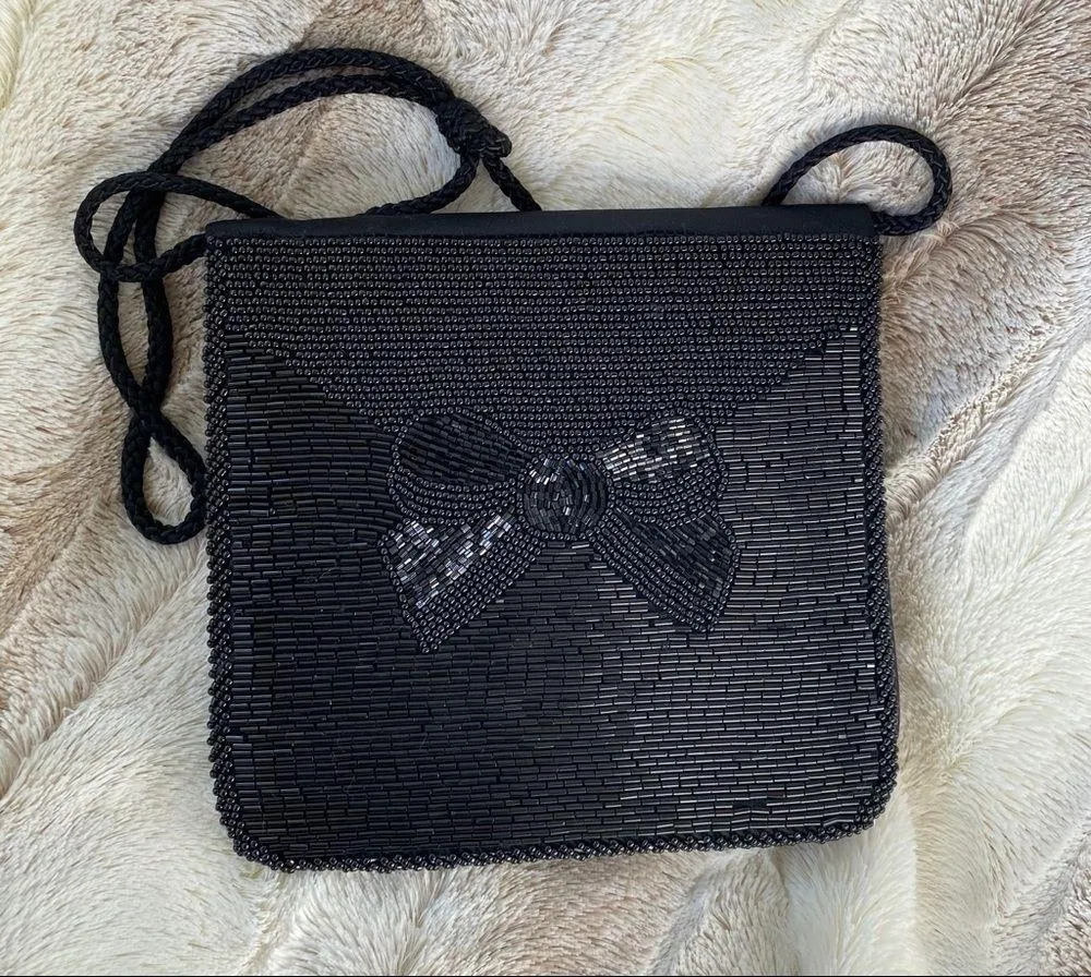 Beaded Evening Bag Black - Image 3