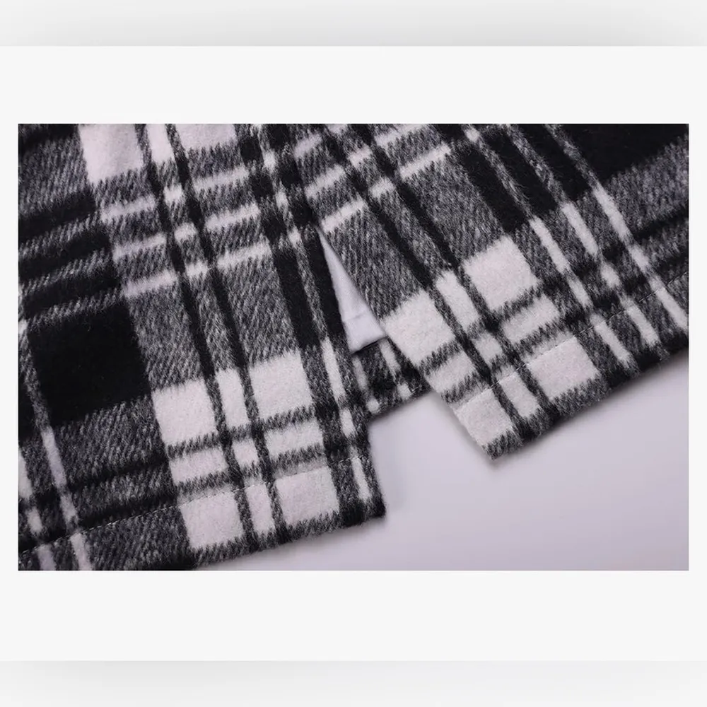 NEW Islis Midi Wool Plaid Pencil Skirt Zipper Winter Slim Skirt M Black Size M - Image 6