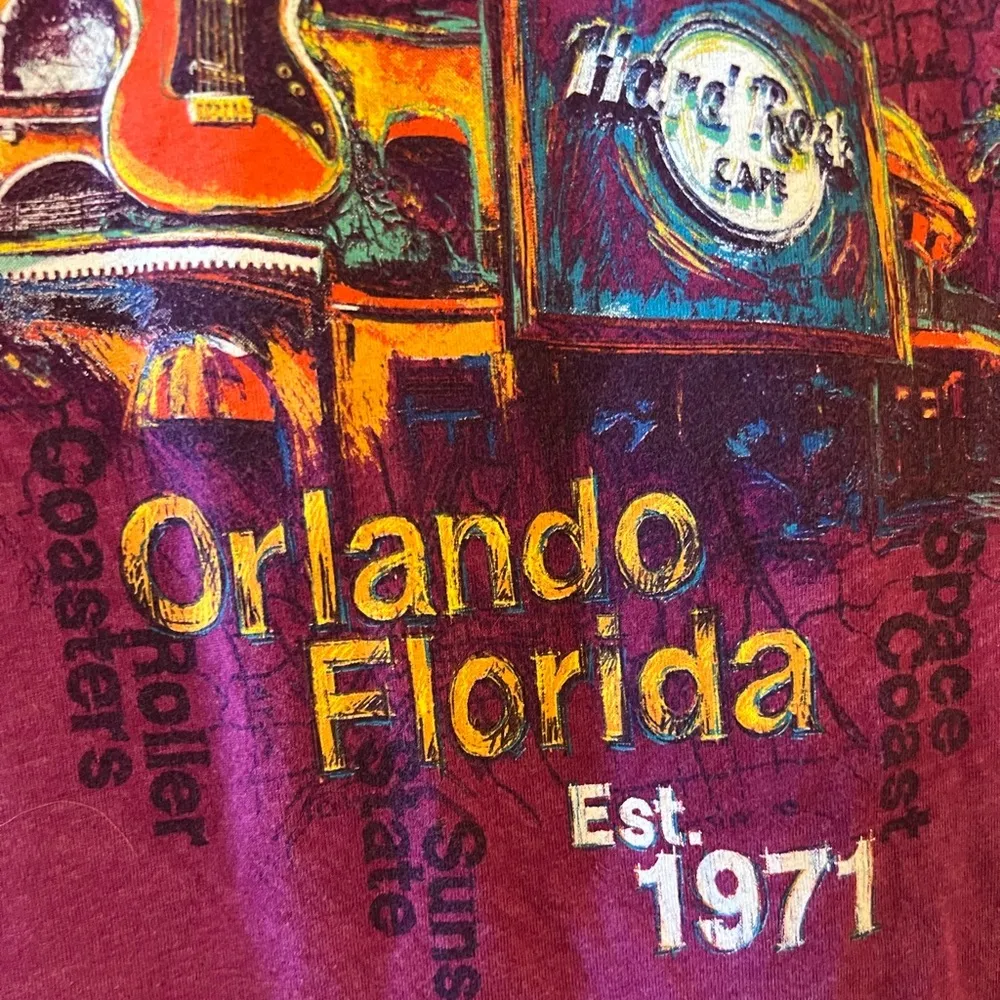 Hard Rock Cafe ORLANDO Florida Women’s Babydoll Tee Short Sleeve T-Shirt Large - Image 3