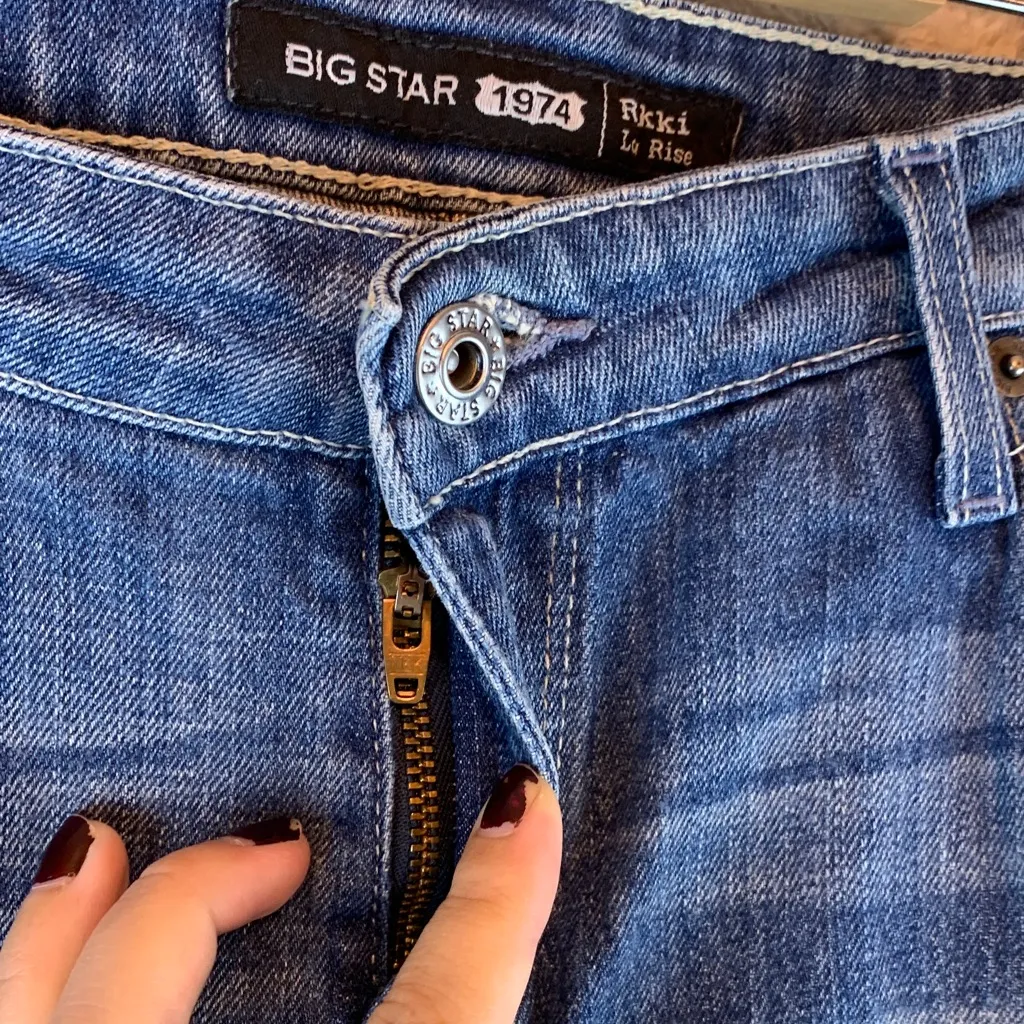 Big Star 1974 women’s Rikki low rise jean sz 32 cropped western boho medium wash Blue - Image 6