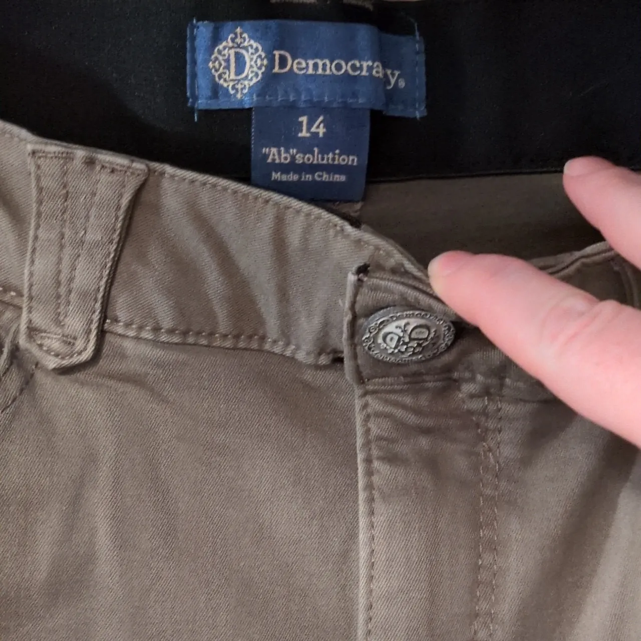 Democracy Taupe Brown Ab Technology Jeans Size 14 - Image 2