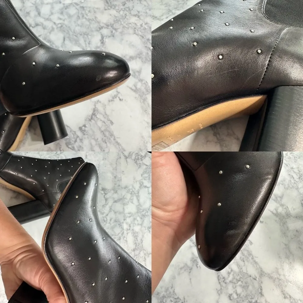Rag & Bone Agnes Leather Boots Black Studded - Image 12