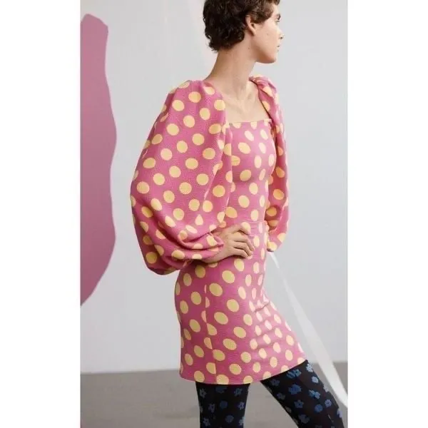 Stine Goya Will Polka Dot Dress Pink Size L - Image 3