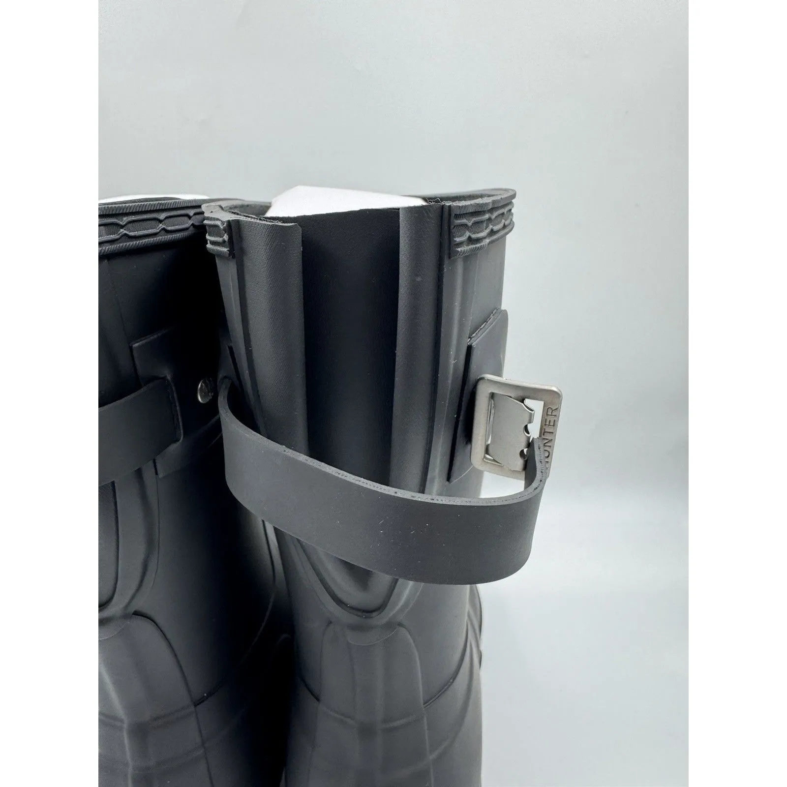 New Hunter Women's Black (BLK) Original Short Back Adjustable Rain Boots Sz 7 - Image 5