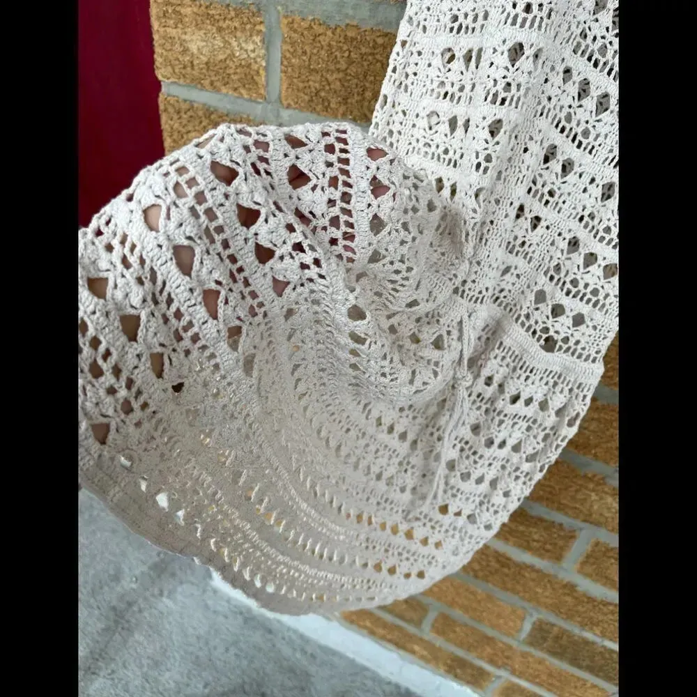 Vince Creme Crochet Lace Boho Sun Dress M - Image 6