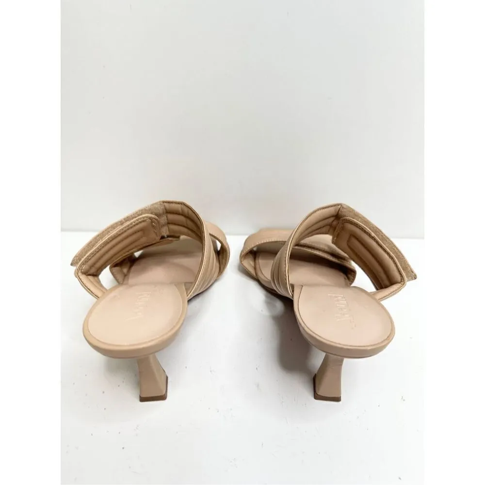 Abound Open Toe Sandals Womens Size 6 Qarly Heeled Tan Slip On Heels - Image 6