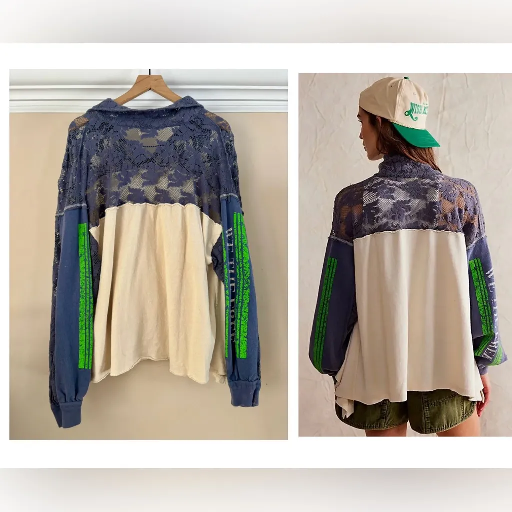 Free People We The Free By The Lake Graphic Long Sleeve Pullover Top | GUC | XL - Image 12