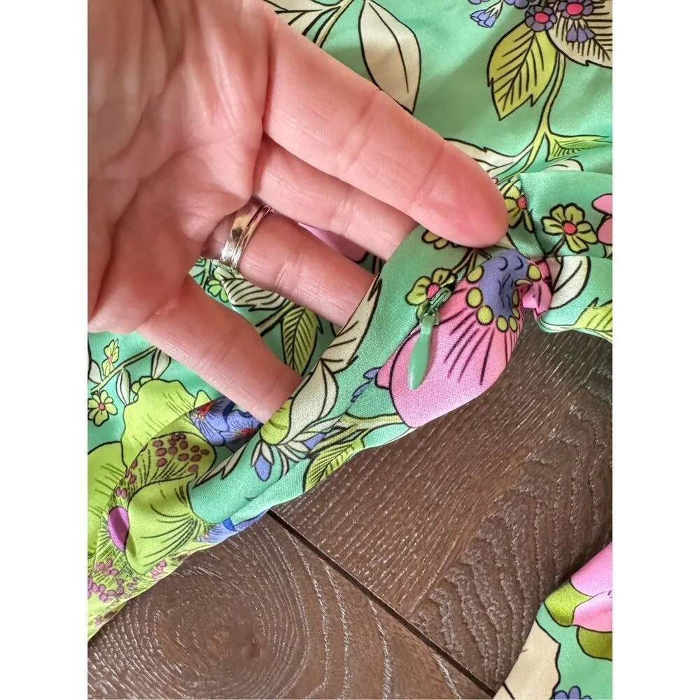 Zara Satin Floral Print Dress Size Small - Image 12