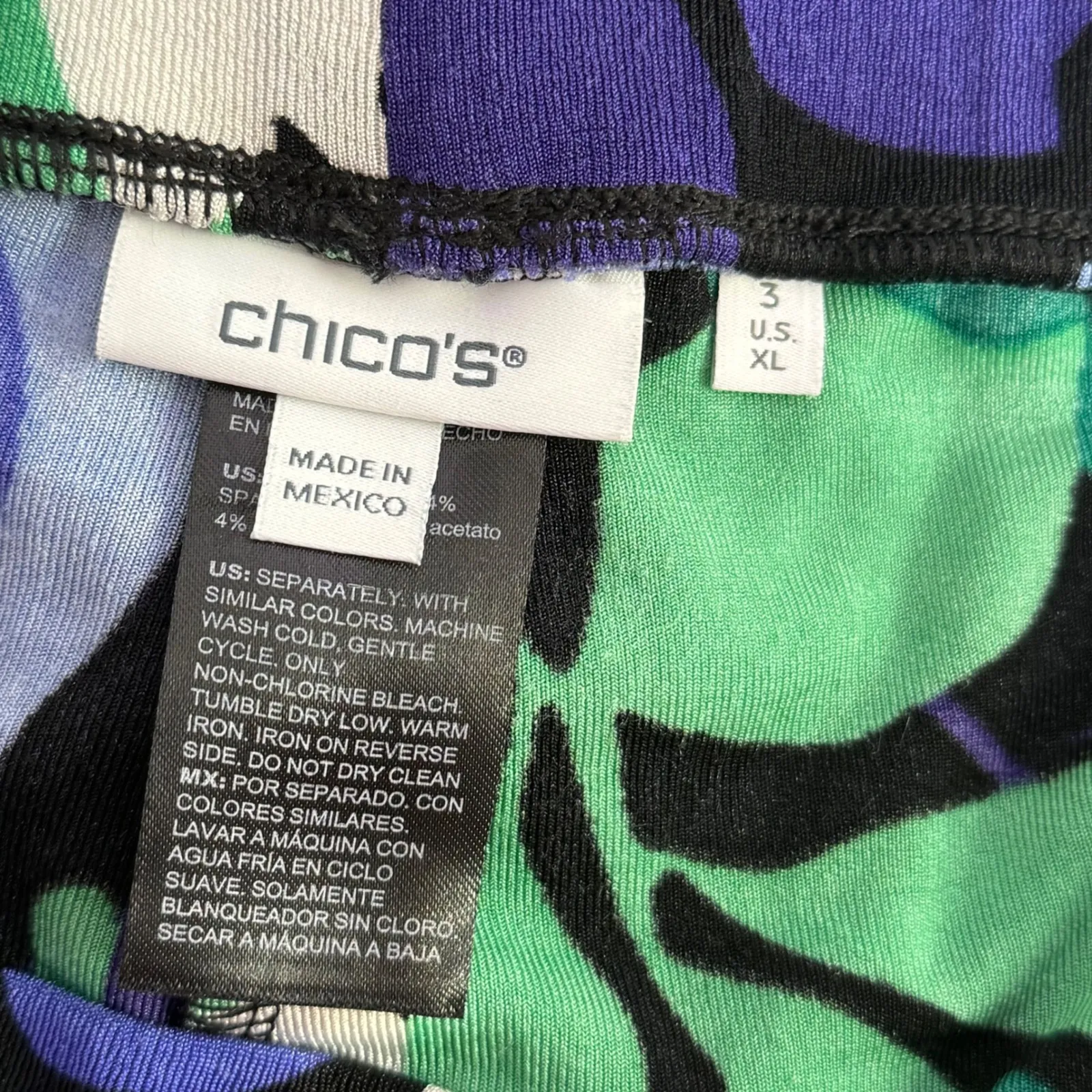 Chicos Wide Leg Crop Pants Size XL Maximalist Slinky Pull On Stretch Statement - Image 4