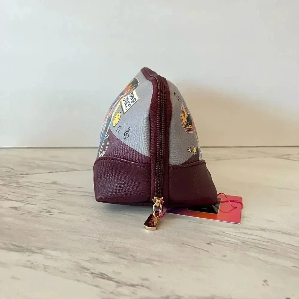 Nikky By Nicole Lee Large Oval Makeup Pouch Cosmetic Bag Pop Generation Gray - Image 4