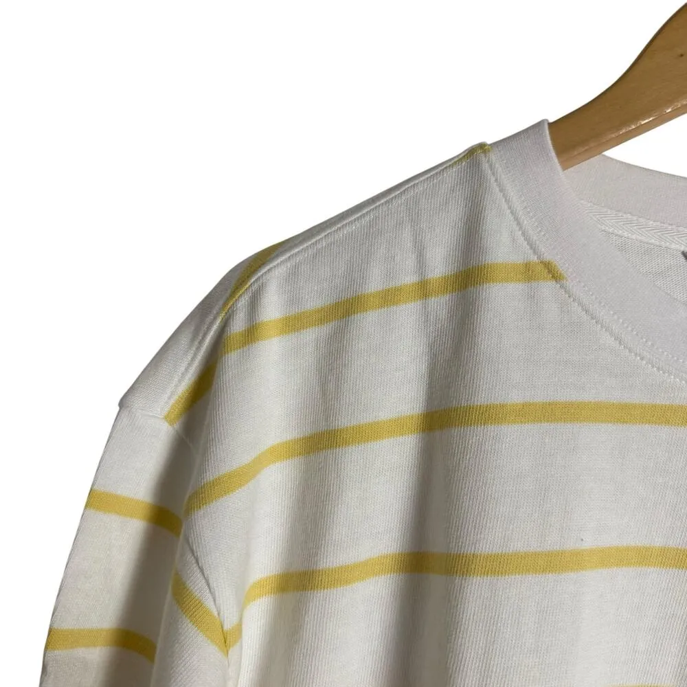 AYR The Heavy O Semester Stripe Parachute White Yellow Short Sleeve Crew Tee XL - Image 4
