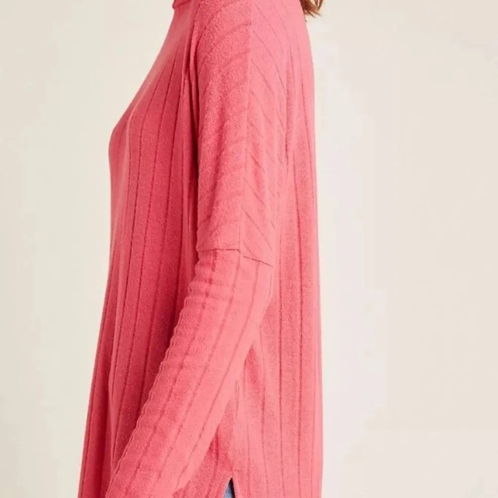Eri + Ali Hacci Anthropologie Rib Tunic Pink Sweater XL NEW RARE HTF GORGEOUS - Image 3