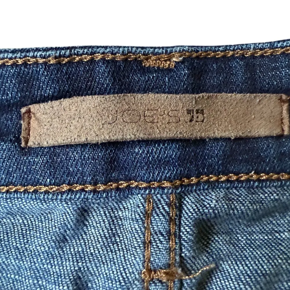 Joe's dark wash blue button zip five pocket stretchy 27/4 petite skinny jeans - Image 7