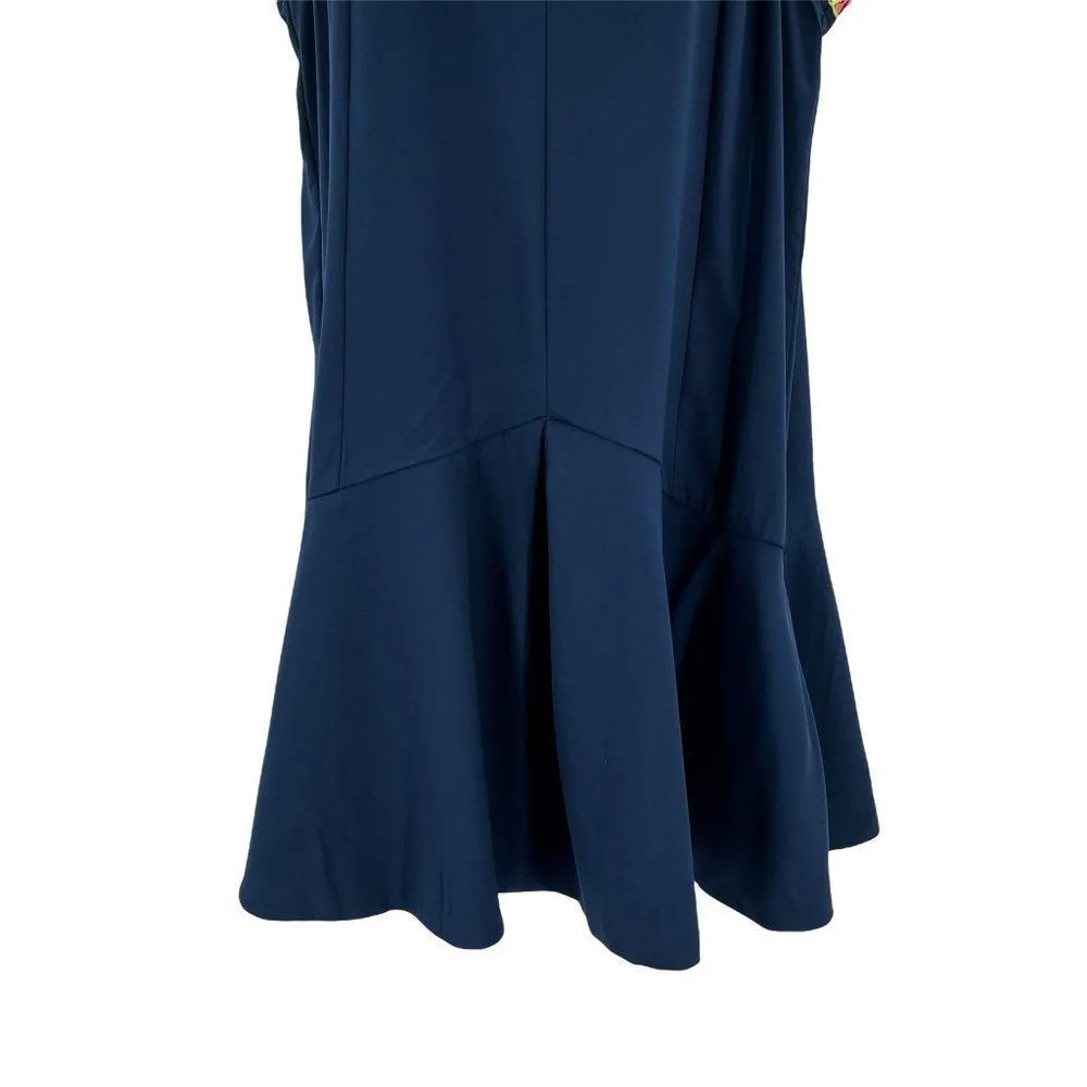 Umgee Aztec Trim Sleeveless Mini Dress Navy Blue Medium - Image 3